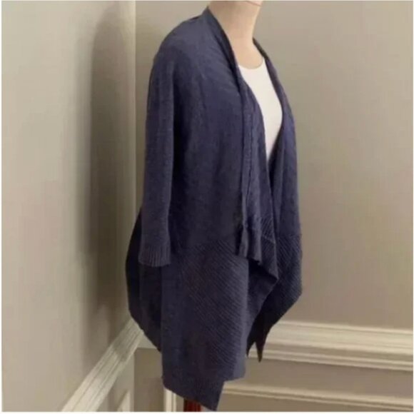 Eileen Fisher Women's Linen Blend Fly Away Cardigan Purple Size Medium - Picture 3 of 7